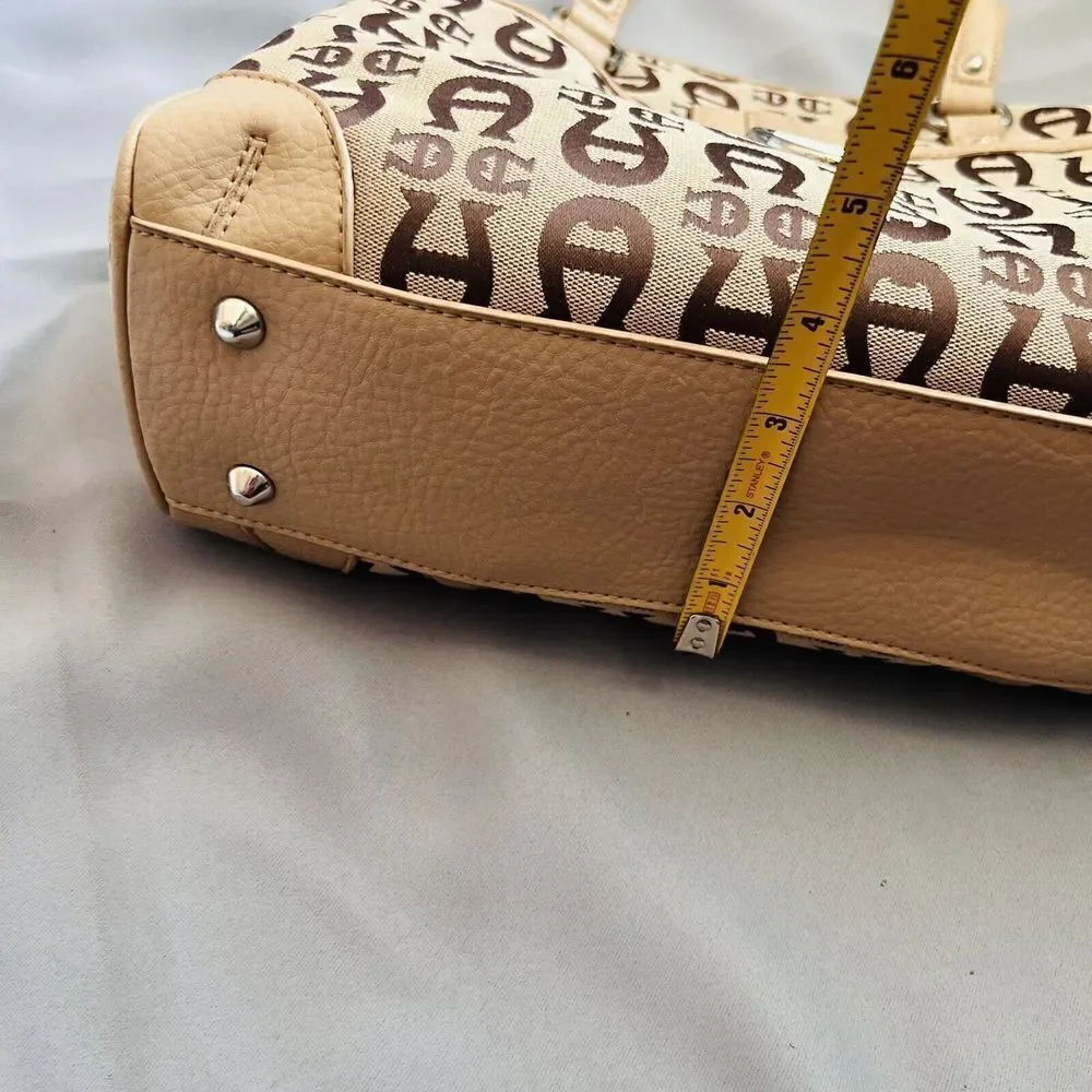 Vintage Etienne Aigner Logo Collection Tan Brown Handbag Shoulder Bag Purse